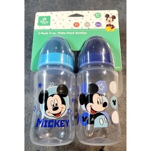 Disney Mickey Mouse "Playtime" 2-Pack Wide-Neck Baby Bottles (11 oz.) - Blue